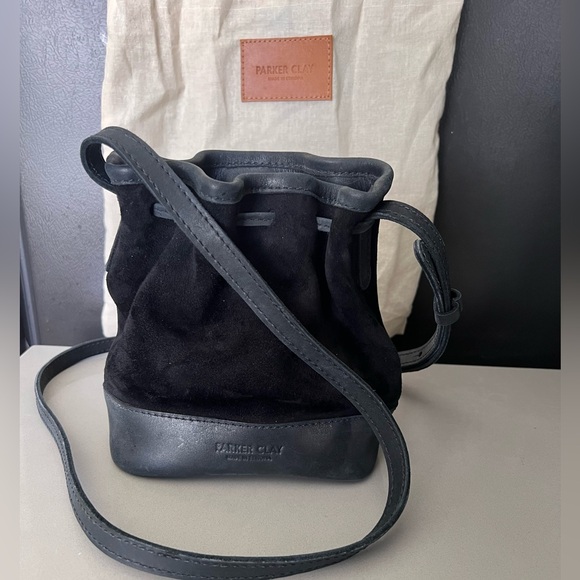 Parker Clay Topa mini bucket Bag- Black suede - Picture 2 of 4